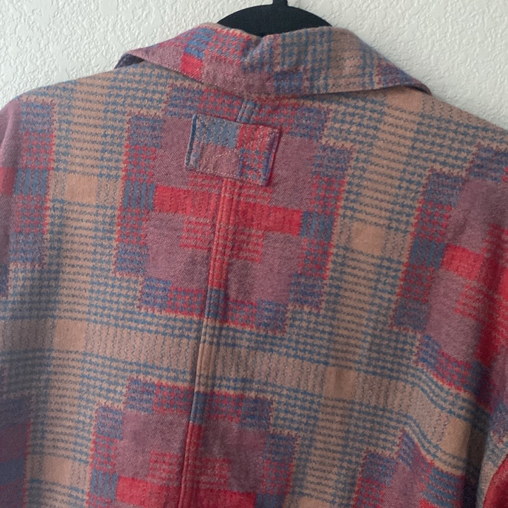 Free People Plaid Shacket in Red, Pink, Blue and Tan - Picture 7 of 7